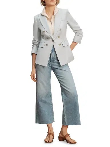 Veronica Beard Women's Tomi Cotton-Blend Dickey Jacket - River Mist - Size 16 | Thumbnail 2 Veronica Beard Women's Tomi Cotton-Blend Dickey Jacket - River Mist - Size 16 | Thumbnail 2