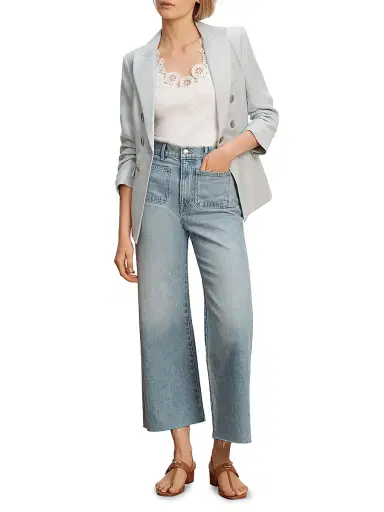 Veronica Beard Women's Tomi Cotton-Blend Dickey Jacket - River Mist - Size 16 | Thumbnail 3 Veronica Beard Women's Tomi Cotton-Blend Dickey Jacket - River Mist - Size 16 | Thumbnail 3