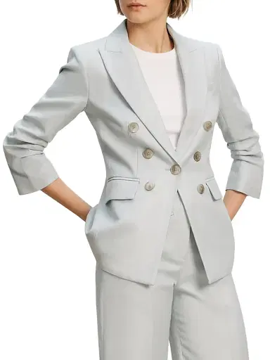 Veronica Beard Women's Tomi Cotton-Blend Dickey Jacket - River Mist - Size 16 | Thumbnail 6 Veronica Beard Women's Tomi Cotton-Blend Dickey Jacket - River Mist - Size 16 | Thumbnail 6