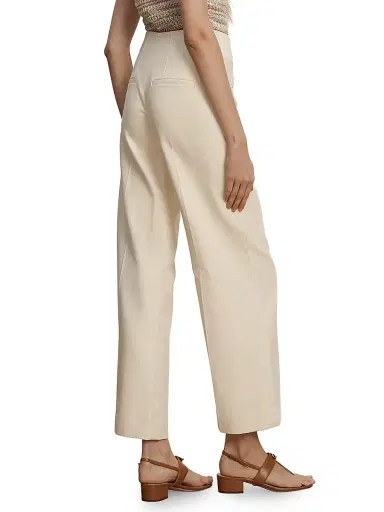 Veronica Beard Women's Cassidee Cotton-Blend Wide-Leg Pants - Ecru - Size 16 | Thumbnail 5 Veronica Beard Women's Cassidee Cotton-Blend Wide-Leg Pants - Ecru - Size 16 | Thumbnail 5