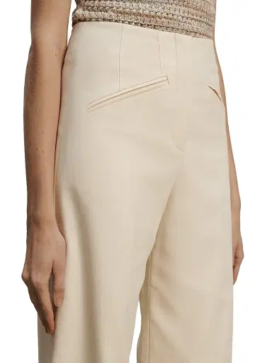 Veronica Beard Women's Cassidee Cotton-Blend Wide-Leg Pants - Ecru - Size 16 | Thumbnail 6 Veronica Beard Women's Cassidee Cotton-Blend Wide-Leg Pants - Ecru - Size 16 | Thumbnail 6