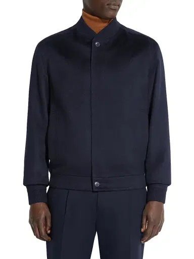 Zegna Men's Oasi Cashmere Elements Blouson Jacket - Navy Blue - Size 44 | Thumbnail 2 Zegna Men's Oasi Cashmere Elements Blouson Jacket - Navy Blue - Size 44 | Thumbnail 2