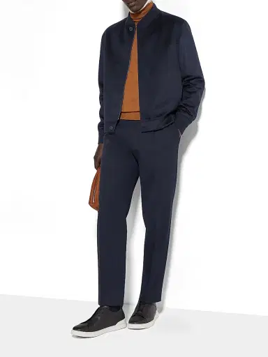 Zegna Men's Oasi Cashmere Elements Blouson Jacket - Navy Blue - Size 44 | Thumbnail 5 Zegna Men's Oasi Cashmere Elements Blouson Jacket - Navy Blue - Size 44 | Thumbnail 5