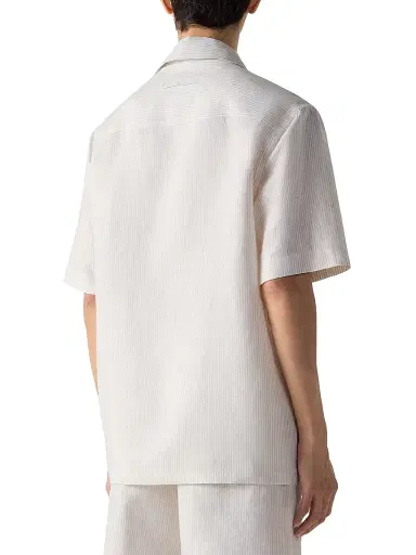 ZEGNA Men's Oasi Lino Pajamas - Light Taupe White | Thumbnail 3 ZEGNA Men's Oasi Lino Pajamas - Light Taupe White | Thumbnail 3