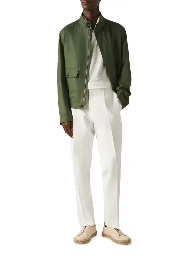 Zegna Men's Oasi Lino Polo Shirt - White | Thumbnail 5 Zegna Men's Oasi Lino Polo Shirt - White | Thumbnail 5