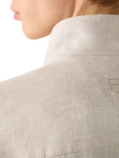 ZEGNA Men's Oasi Lino Field Jacket - Light Taupe | Thumbnail 4 ZEGNA Men's Oasi Lino Field Jacket - Light Taupe | Thumbnail 4