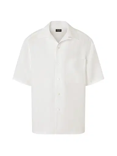Zegna Men's Oasi Lino Shirt - White | Thumbnail 1 Zegna Men's Oasi Lino Shirt - White | Thumbnail 1