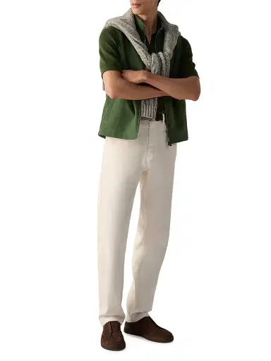 Zegna Men's Oasi Lino Vest - Pine Green | Thumbnail 6 Zegna Men's Oasi Lino Vest - Pine Green | Thumbnail 6