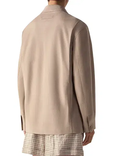 Zegna Men's Leather Sahariana Jacket - Light Taupe - Size 44 | Thumbnail 3 Zegna Men's Leather Sahariana Jacket - Light Taupe - Size 44 | Thumbnail 3
