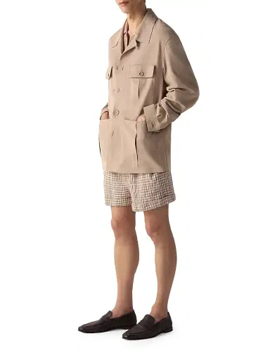 Zegna Men's Leather Sahariana Jacket - Light Taupe - Size 44 | Thumbnail 6 Zegna Men's Leather Sahariana Jacket - Light Taupe - Size 44 | Thumbnail 6