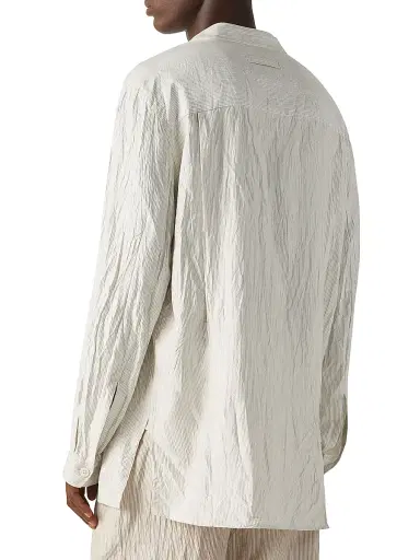 ZEGNA Men's Striped Silk Shirt - White Grey | Thumbnail 3 ZEGNA Men's Striped Silk Shirt - White Grey | Thumbnail 3