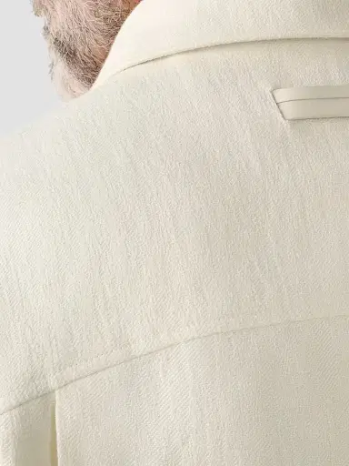 ZEGNA Men's Wool and Linen Overshirt - White | Thumbnail 5 ZEGNA Men's Wool and Linen Overshirt - White | Thumbnail 5