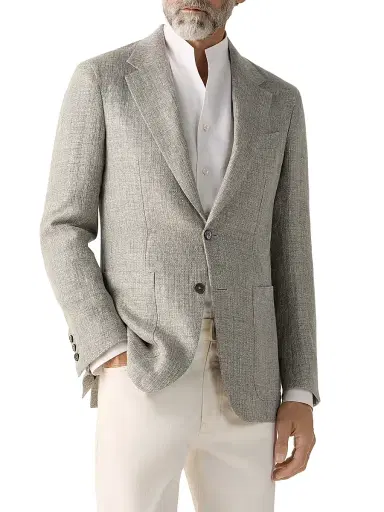 Zegna Men's Crossover Linen Wool and Silk Jacket | Thumbnail 2 Zegna Men's Crossover Linen Wool and Silk Jacket | Thumbnail 2
