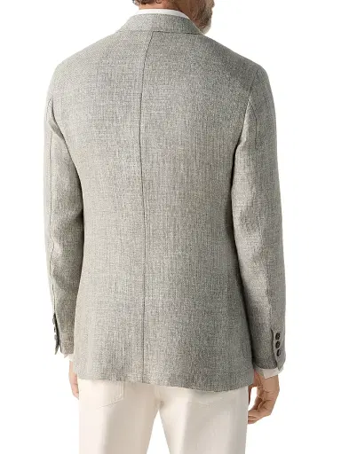 Zegna Men's Crossover Linen Wool and Silk Jacket | Thumbnail 3 Zegna Men's Crossover Linen Wool and Silk Jacket | Thumbnail 3