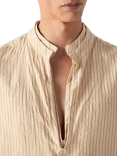 Zegna Men's Striped Silk Shirt | Thumbnail 4 Zegna Men's Striped Silk Shirt | Thumbnail 4
