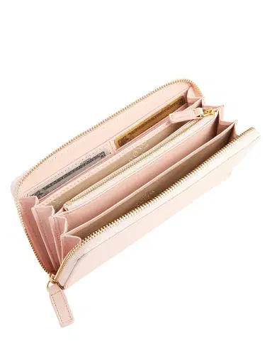 ROYCE New York Women's RFID-Blocking Zip-Around Leather Wallet - Light Pink | Thumbnail 2 ROYCE New York Women's RFID-Blocking Zip-Around Leather Wallet - Light Pink | Thumbnail 2