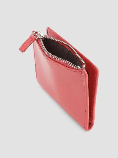 Royce New York Women's Compact Leather Wallet - Red | Thumbnail 2 Royce New York Women's Compact Leather Wallet - Red | Thumbnail 2