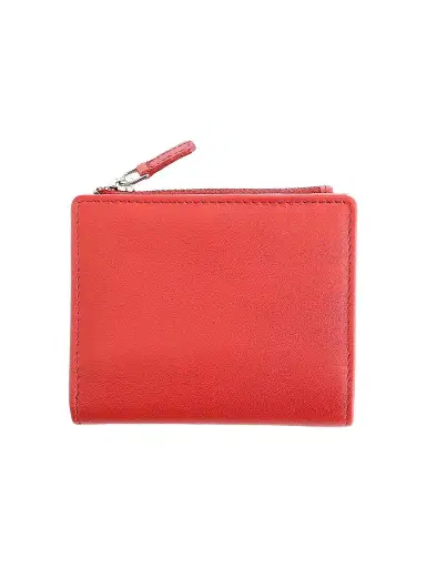 Royce New York Women's Compact Leather Wallet - Red | Thumbnail 1 Royce New York Women's Compact Leather Wallet - Red | Thumbnail 1