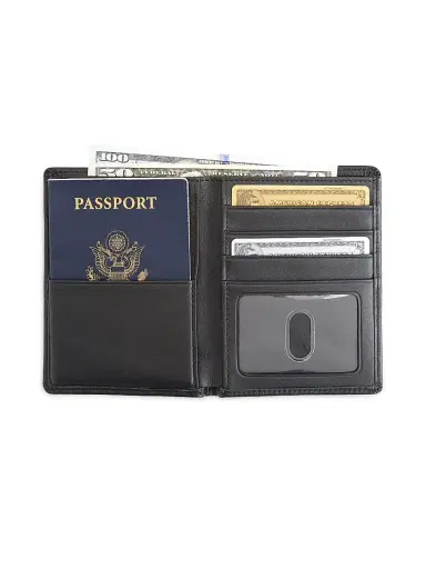 Royce New York RFID Blocking Passport Wallet - Black | Thumbnail 2 Royce New York RFID Blocking Passport Wallet - Black | Thumbnail 2