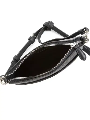 Royce New York Women's Pebble Grain Crossbody Bag - Black | Thumbnail 2 Royce New York Women's Pebble Grain Crossbody Bag - Black | Thumbnail 2