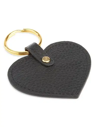Royce New York Men's Heart-Shaped Leather Key Chain - Black | Thumbnail 2 Royce New York Men's Heart-Shaped Leather Key Chain - Black | Thumbnail 2