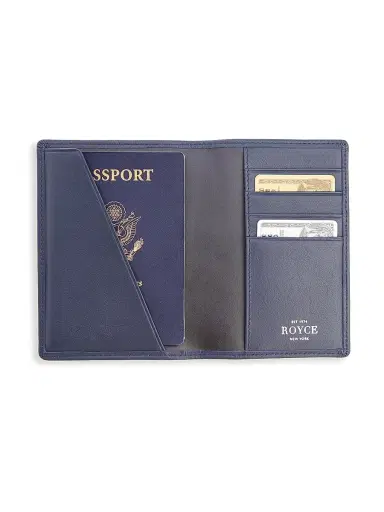 Royce New York Women's RFID-Blocking Leather Passport Case - Silver | Thumbnail 2 Royce New York Women's RFID-Blocking Leather Passport Case - Silver | Thumbnail 2