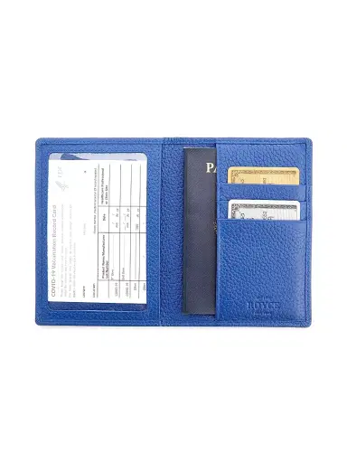 Royce New York Men's RFID-Blocking Vaccine Card Case - Cobalt | Thumbnail 1 Royce New York Men's RFID-Blocking Vaccine Card Case - Cobalt | Thumbnail 1