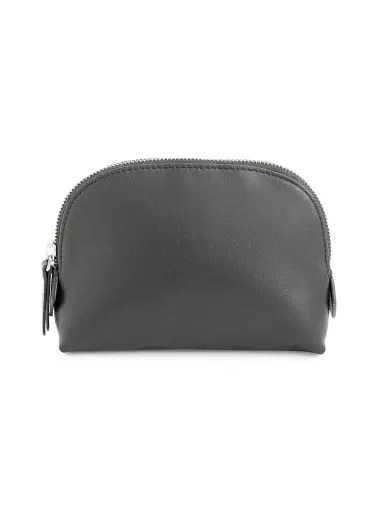 Royce New York Women's Compact Leather Cosmetic Bag - Black | Thumbnail 1 Royce New York Women's Compact Leather Cosmetic Bag - Black | Thumbnail 1