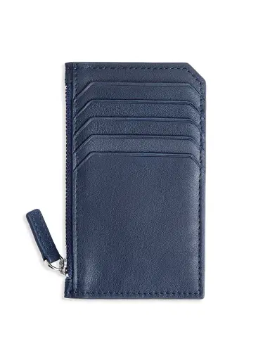 Royce New York Women's Zip Leather Card Wallet | Thumbnail 1 Royce New York Women's Zip Leather Card Wallet | Thumbnail 1