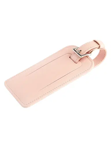 Royce New York Women's Leather Luggage Tag - Light Pink | Thumbnail 2 Royce New York Women's Leather Luggage Tag - Light Pink | Thumbnail 2