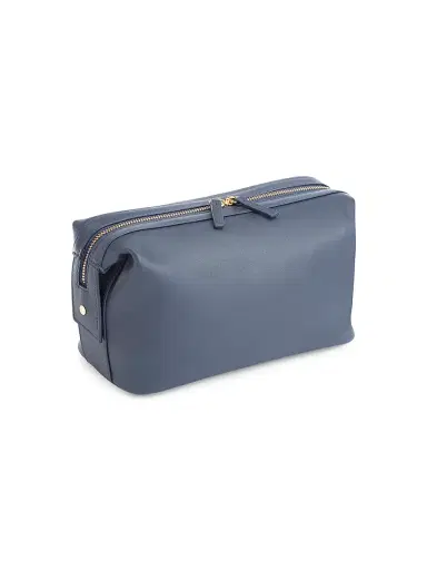 ROYCE New York Women's Leather Toiletry Bag - Navy Blue | Thumbnail 6 ROYCE New York Women's Leather Toiletry Bag - Navy Blue | Thumbnail 6