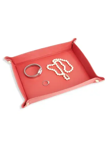 Royce New York Large Leather Catchall Valet Tray - Red | Thumbnail 7 Royce New York Large Leather Catchall Valet Tray - Red | Thumbnail 7