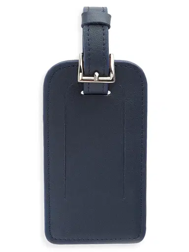 Royce New York Women's Leather Luggage Tag - Navy Blue | Thumbnail 1 Royce New York Women's Leather Luggage Tag - Navy Blue | Thumbnail 1