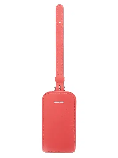 Royce New York Women's Leather Luggage Tag - Red | Thumbnail 2 Royce New York Women's Leather Luggage Tag - Red | Thumbnail 2