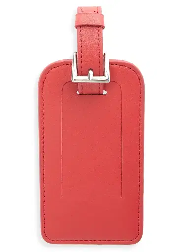 Royce New York Women's Leather Luggage Tag - Red | Thumbnail 1 Royce New York Women's Leather Luggage Tag - Red | Thumbnail 1