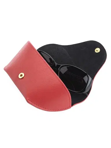 Royce New York Women's Leather Sunglasses Carrying Case - Red | Thumbnail 2 Royce New York Women's Leather Sunglasses Carrying Case - Red | Thumbnail 2