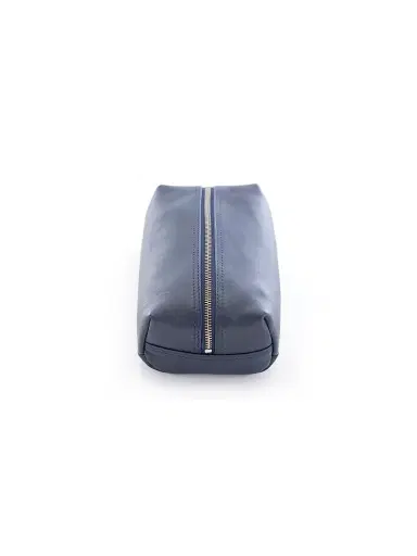 Royce New York Women's Compact Leather Toiletry Bag - Navy Blue | Thumbnail 3 Royce New York Women's Compact Leather Toiletry Bag - Navy Blue | Thumbnail 3