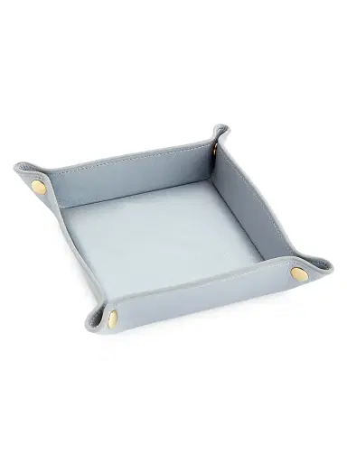 Royce New York Women's Leather Catchall Tray - Silver | Thumbnail 1 Royce New York Women's Leather Catchall Tray - Silver | Thumbnail 1