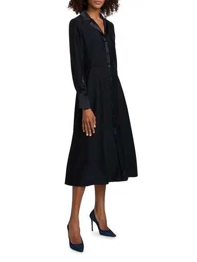 Jason Wu Collection Women's Washed Twill Midi-Shirtdress - Ultra Navy - Size 14 | Thumbnail 4 Jason Wu Collection Women's Washed Twill Midi-Shirtdress - Ultra Navy - Size 14 | Thumbnail 4