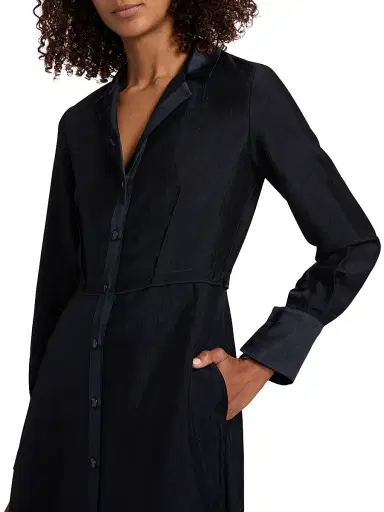 Jason Wu Collection Women's Washed Twill Midi-Shirtdress - Ultra Navy - Size 14 | Thumbnail 6 Jason Wu Collection Women's Washed Twill Midi-Shirtdress - Ultra Navy - Size 14 | Thumbnail 6