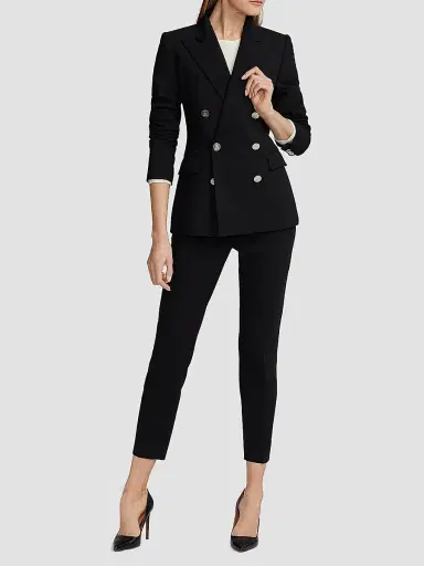 Ralph Lauren Collection Women's Camden Cashmere Double-Breasted Jacket - Black | Thumbnail 2 Ralph Lauren Collection Women's Camden Cashmere Double-Breasted Jacket - Black | Thumbnail 2