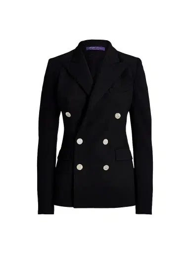 Ralph Lauren Collection Women's Camden Cashmere Double-Breasted Jacket - Black | Thumbnail 1 Ralph Lauren Collection Women's Camden Cashmere Double-Breasted Jacket - Black | Thumbnail 1