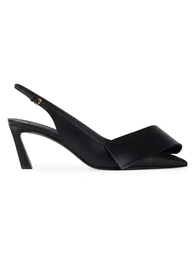 Givenchy Women's Twisted Ribbon Slingbacks Pumps in Leather - Black | Thumbnail 1 Givenchy Women's Twisted Ribbon Slingbacks Pumps in Leather - Black | Thumbnail 1
