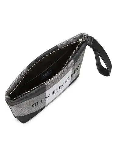 Givenchy Women's Pouch in Checked Canvas - Grey Black | Thumbnail 3 Givenchy Women's Pouch in Checked Canvas - Grey Black | Thumbnail 3
