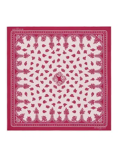 Givenchy Women's Bandana in Cotton and Silk - Lipstick Pink | Thumbnail 1 Givenchy Women's Bandana in Cotton and Silk - Lipstick Pink | Thumbnail 1