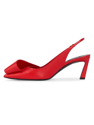 Givenchy Women's Twisted Ribbon Slingbacks Pumps in Leather - Poppy Red - Size 11 | Thumbnail 3 Givenchy Women's Twisted Ribbon Slingbacks Pumps in Leather - Poppy Red - Size 11 | Thumbnail 3