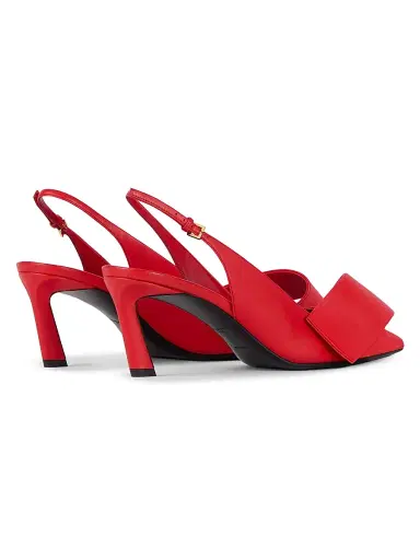 Givenchy Women's Twisted Ribbon Slingbacks Pumps in Leather - Poppy Red - Size 11 | Thumbnail 4 Givenchy Women's Twisted Ribbon Slingbacks Pumps in Leather - Poppy Red - Size 11 | Thumbnail 4