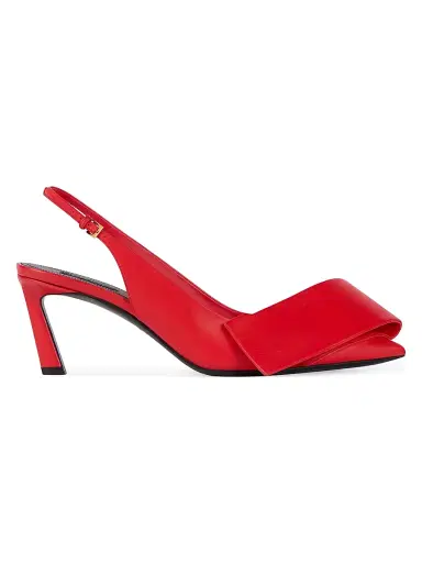 Givenchy Women's Twisted Ribbon Slingbacks Pumps in Leather - Poppy Red - Size 11 | Thumbnail 1 Givenchy Women's Twisted Ribbon Slingbacks Pumps in Leather - Poppy Red - Size 11 | Thumbnail 1