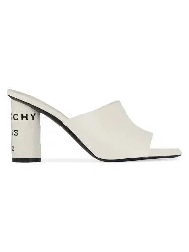 Givenchy Women's Tape Heeled Mules in Leather - Ivory - Size 11 | Thumbnail 1 Givenchy Women's Tape Heeled Mules in Leather - Ivory - Size 11 | Thumbnail 1
