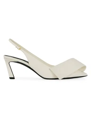 Givenchy Women's Twisted Ribbon Slingbacks Pumps in Leather - Ivory - Size 11 | Thumbnail 1 Givenchy Women's Twisted Ribbon Slingbacks Pumps in Leather - Ivory - Size 11 | Thumbnail 1